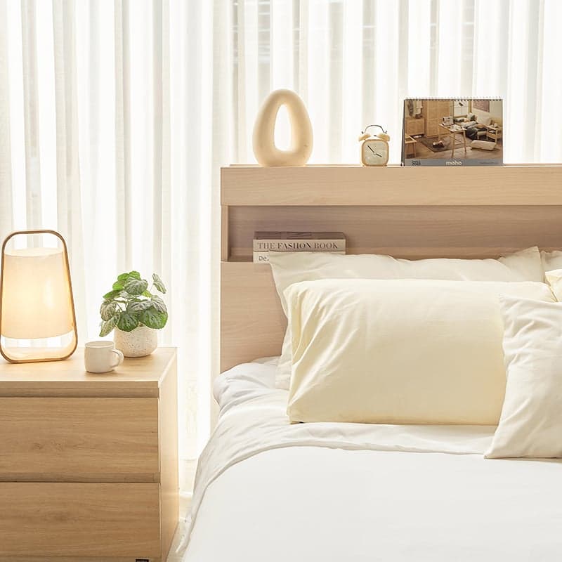 Giường Ngủ Có Hộc & Ổ Điện VIENNA - MÀU TỰ NHIÊN