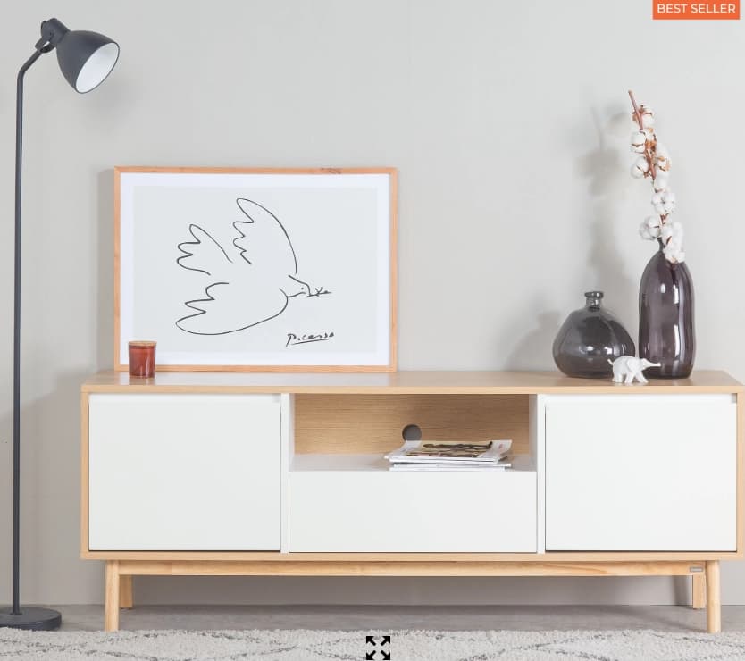 Tủ Kệ Tivi Gỗ OSLO 201 (Màu tự nhiên/Trắng 160)